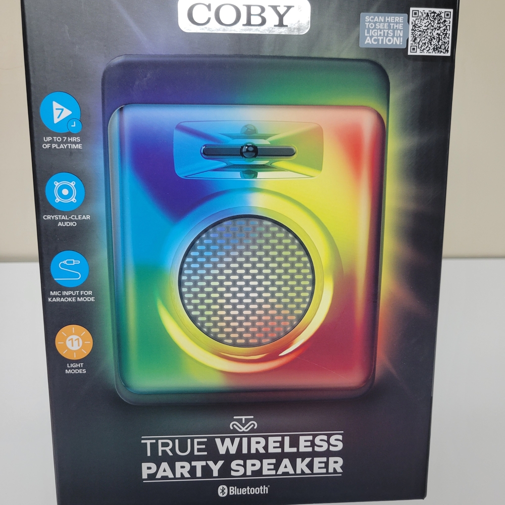 Coby Wireless Party Speaker - Bluetooth  Rainbow